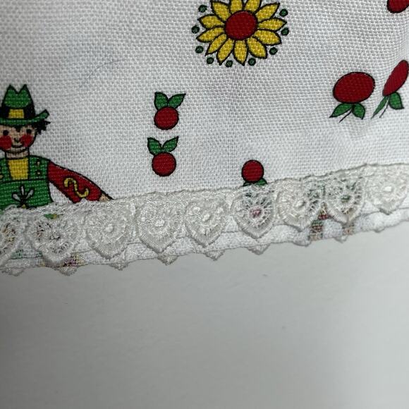 Vintage Upcycled Apple Print Skirt Womens Size 8 80s Retro Unique Artsy Handmade - Picture 4 of 8